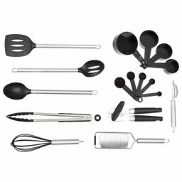 AmazonBasics 17-Piece Tool and Gadget Set, Black