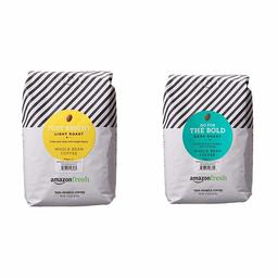 AmazonFresh Whole Bean Coffee 32oz bundle - Just Bright Light Roast and Dark Roast