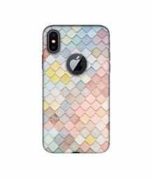 Amazon Brand - Solimo Designer Small Squre Texture 3D Printed Hard Back Case Mobile Cover for Apple iPhone X (Logo Cut)