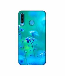 Amazon Brand - Solimo Designer Blue Flower 3D Printed Hard Back Case Mobile Cover for Huawei P30 Lite