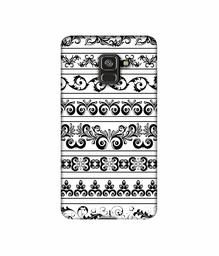 Amazon Brand - Solimo Designer Black Multi Patterns 3D Printed Hard Back Case Mobile Cover for Samsung Galaxy A8 Plus