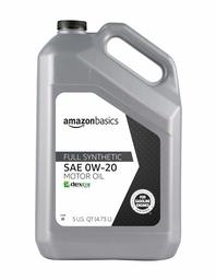 AmazonBasics Full Synthetic Motor Oil, SN Plus, 0W-20, 5 Quart