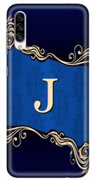 Amazon Brand - Solimo Designer Blue Pattern Alphabet-J 3D Printed Hard Back Case Mobile Cover for Samsung Galaxy A30s