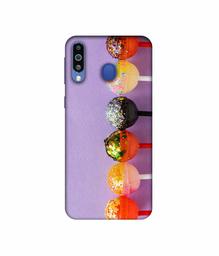 Amazon Brand - Solimo Designer Gilliter Lollipops 3D Printed Hard Back Case Mobile Cover for Samsung Galaxy M21