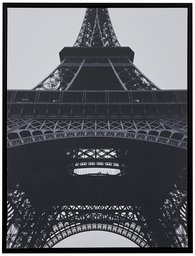 Amazon Brand – Rivet Black and White Eiffel Tower Wall Art Print in Black Frame, 17.75