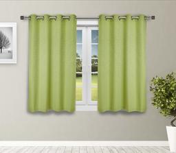 Amazon Brand - Solimo Magnolia Window Curtain, 5 feet - Set of 2 (Parrot Green)