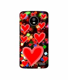 Amazon Brand - Solimo Designer Heart Texture on Glitters 3D Printed Hard Back Case Mobile Cover for Motorola Moto E4