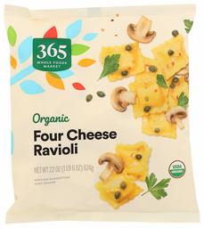 365 Everyday Value, Organic Four Cheese Ravioli, 22 oz, (Frozen)