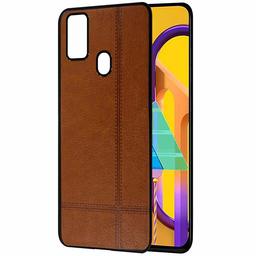 Amazon Brand - Solimo Leather Mobile Cover for (Soft & Flexible Back case), for Samsung Galaxy M21 / M30s (Brown)