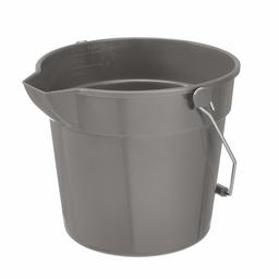 AmazonCommercial 10 Quart Plastic Cleaning Bucket, Grey - 4-pack