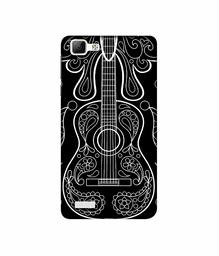 Amazon Brand - Solimo Designer White Gitar On Black 3D Printed Hard Back Case Mobile Cover for Vivo V1