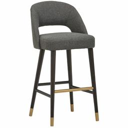 Amazon Brand – Rivet Whit Contemporary Upholstered Bar Stool with Gold Accents, 41