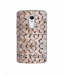 Amazon Brand - Solimo Designer No Hate On Wooden Block 3D Printed Hard Back Case Mobile Cover for Lenovo Vibe X3