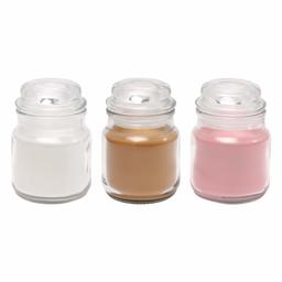 Amazon Brand - Solimo 3 Oz Jar Candles, Pack of 3 (Scented - Rose, Jasmine & Sandalwood)