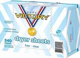 Home Victory Dryer Sheets, Free & Clear, 240Count