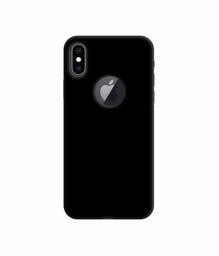 Amazon Brand - Solimo Designer Solid Black 3D Printed Hard Back Case Mobile Cover for Apple iPhone Xs Max (Logo Cut)