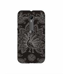 Amazon Brand - Solimo Designer White Peacock Rangoli 3D Printed Hard Back Case Mobile Cover for Motorola Moto G 3rd Generation