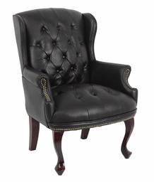 Amazon Brand – Ravenna Home Goodwin Faux Leather Tufted Wingback Club Accent Chair, 33