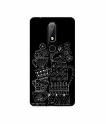 Amazon Brand - Solimo Designer Cups and Tea Pot 3D Printed Hard Back Case Mobile Cover for Nokia 6.1 Plus