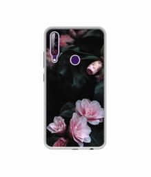 Amazon Brand - Solimo Designer Dark Flowers Photography UV Printed Soft Back Case Mobile Cover for LG W30 Pro