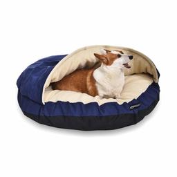 AmazonBasics – Cama cueva para mascotas - 114 x 114 x 36 cm, Extragrande, Azul