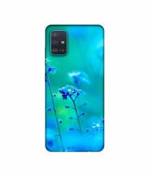 Amazon Brand - Solimo Designer Blue Flower 3D Printed Hard Back Case Mobile Cover for Samsung Galaxy A51