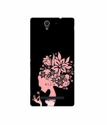 Amazon Brand - Solimo Designer Pink Color Lady Vector 3D Printed Hard Back Case Mobile Cover for Sony Xperia C3 Dual