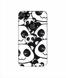 Amazon Brand - Solimo Designer Panda Texture 3D Printed Hard Back Case Mobile Cover for Apple iPhone 7 (with Logo Cut)