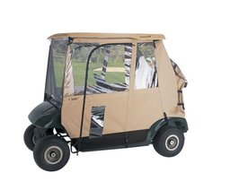 Classic Accessories Fairway Deluxe 3-Sided 2-Person Golf Cart Enclosure, Tan