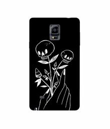 Amazon Brand - Solimo Designer Skull Flower 3D Printed Hard Back Case Mobile Cover for Samsung Galaxy Note 4