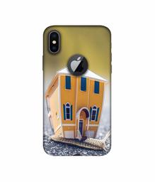 Amazon Brand - Solimo Designer Snail Hut 3D Printed Hard Back Case Mobile Cover for Apple iPhone X (Logo Cut)