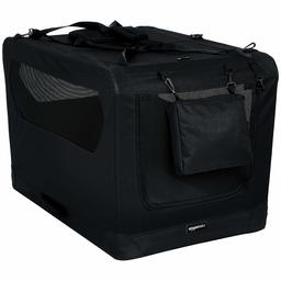 AmazonBasics Hoogwaardige transportbox voor huisdieren, opvouwbaar, zacht, 91 cm, zwart