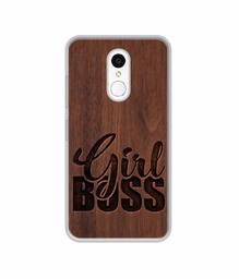 Amazon Brand - Solimo Designer Girl Boss On Wood UV Printed Soft Back Case Mobile Cover for Spice V801