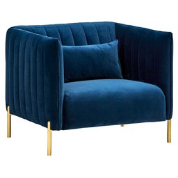 Amazon Brand – Rivet Frederick Mid-Century Modern Tufted Velvet Living Room Chair, 38