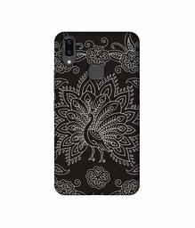 Amazon Brand - Solimo Designer White Peacock Rangoli 3D Printed Hard Back Case Mobile Cover for Vivo V9 / V9 Pro