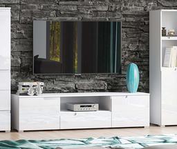 Marca Amazon - Movian Lek - Mueble para TV, 165 x 42 x 39 cm (blanco)