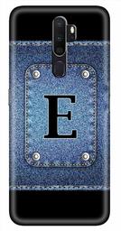 Amazon Brand - Solimo Designer Button Jeans Alphabet-E 3D Printed Hard Back Case Mobile Cover for Oppo A5 (2020)