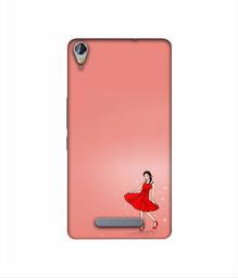 Amazon Brand - Solimo Designer Red Dress Lady 3D Printed Hard Back Case Mobile Cover for Micromax Canvas Juice 3Plus Q394