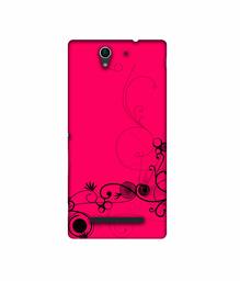 Amazon Brand - Solimo Designer Black Pattern on Pink 3D Printed Hard Back Case Mobile Cover for Sony Xperia C3 Dual