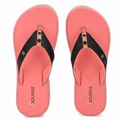 Bourge Women's Gallery-2 Peach Flip Flops-8 UK (40 EU) (9 US) (Gallery-2-08)