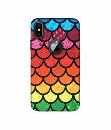 Amazon Brand - Solimo Designer Multicolor Pattern 3D Printed Hard Back Case Mobile Cover for Apple iPhone X (Logo Cut)