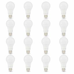 AmazonBasics 100W Equivalent, Soft White, Non-Dimmable, 10,000 Hour Lifetime, A19 LED Light Bulb | 16-Pack