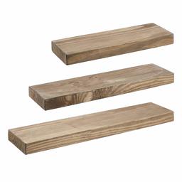 AmazonBasics Floating Shelves - 16, 20, 24-Inch, Natural Wood, Set of 3