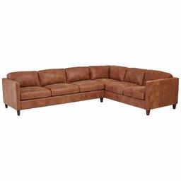 Amazon Brand – Stone & Beam Andover Leather Left-Facing L-Shaped Sectional, 124