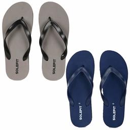 Solefit Men's Zoom Blue & Grey Flip-Flops Pack of 2-8 UK (42 EU) (SLFT-0103-0104)