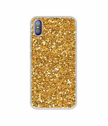 Amazon Brand - Solimo Designer Golden Sparkle UV Printed Soft Back Case Mobile Cover for i Kall K8