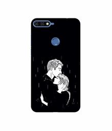 Amazon Brand - Solimo Designer Couples Standing in Rain 3D Printed Hard Back Case Mobile Cover for Huawei Honor 7A