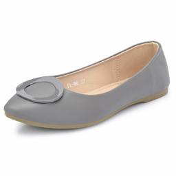 Flavia Women's Grey Ballet Flats-4 UK (36 EU) (5 US) (FL-96/GRY)