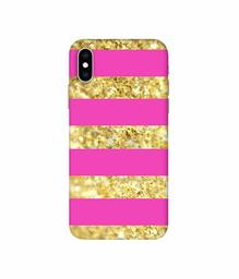 Amazon Brand - Solimo Designer Golden Stripes 3D Printed Hard Back Case Mobile Cover for Apple iPhone Xs Max