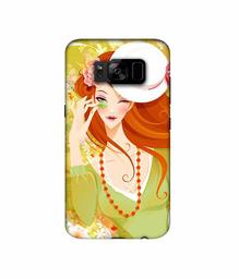 Amazon Brand - Solimo Designer Lady with Hat 3D Printed Hard Back Case Mobile Cover for Samsung Galaxy S8 Plus